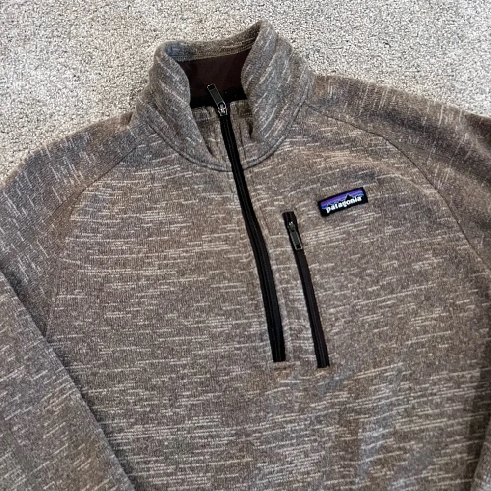 Patagonia Men’s Better Sweater 1/4 Zip Fleece Brown Polyester STY25522 Sz medium